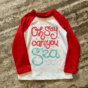 NWT Oh Say Can You See 4t swim Rash guard/shirt🏊🏼‍♀️🏖🌊☀️🌈